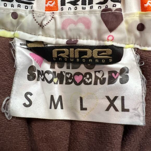 Ride Snowboard Pants Youth Large Waterproof Abstract Pink Yellow Snow - Picture 4 of 8